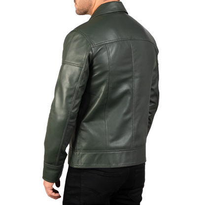 Men's Green Classic Leather Jacket