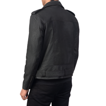 Men's Black Biker Leather Jacket