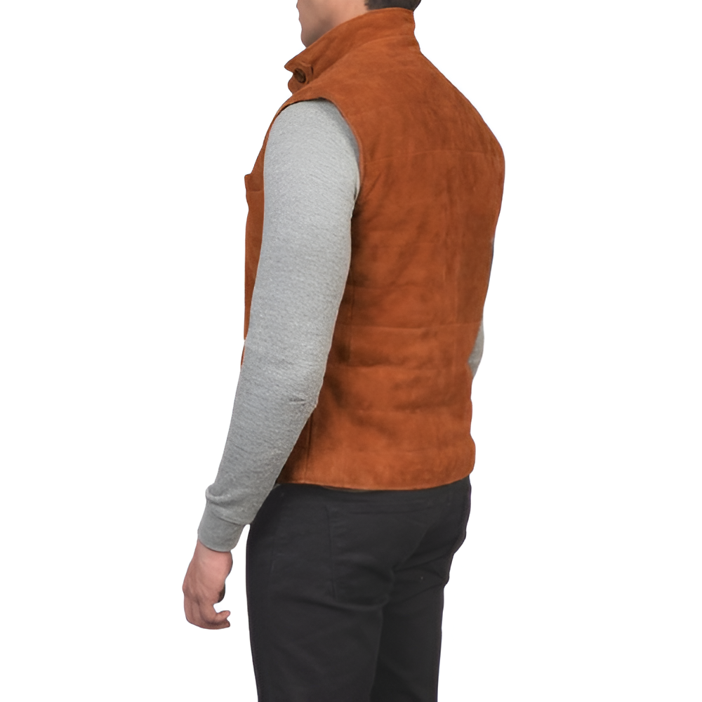 Men's Brown Suede Vest