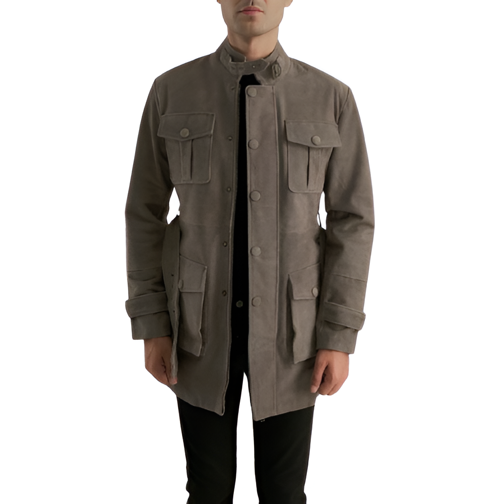 Men's Grey Suede Safari Jacket