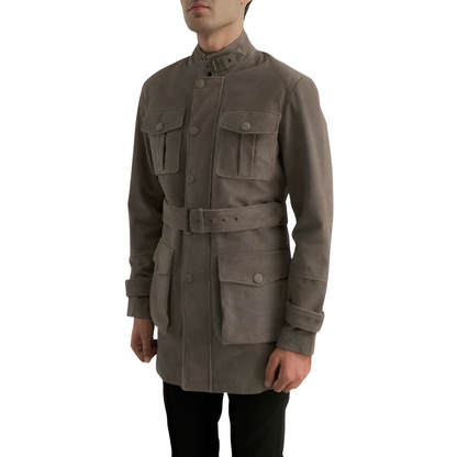 Men's Grey Suede Safari Jacket