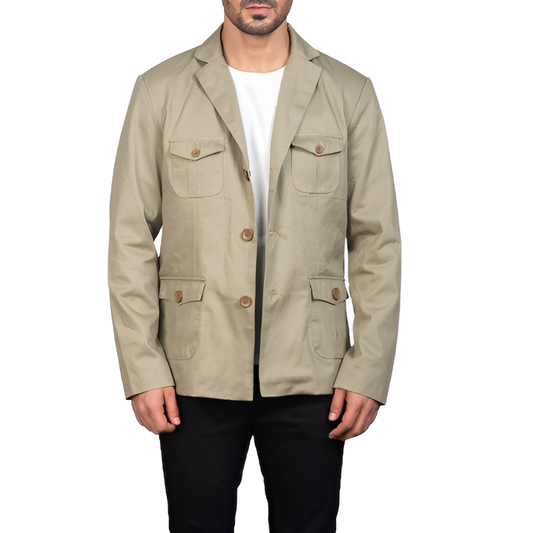 Men's Khaki Safari Blazer