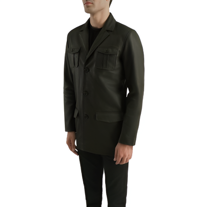 Men's Olive Green Safari Blazer
