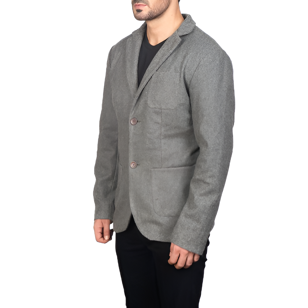 Men's Grey Wool Blazer