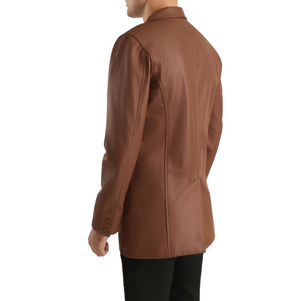 Men's Brown Leather Safari Jacket