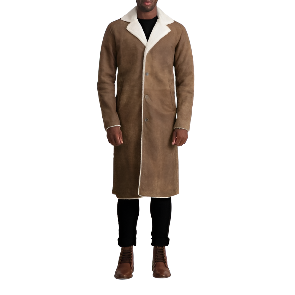 Brown Shearling-Lined Coat