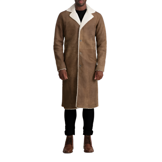 Brown Shearling-Lined Coat