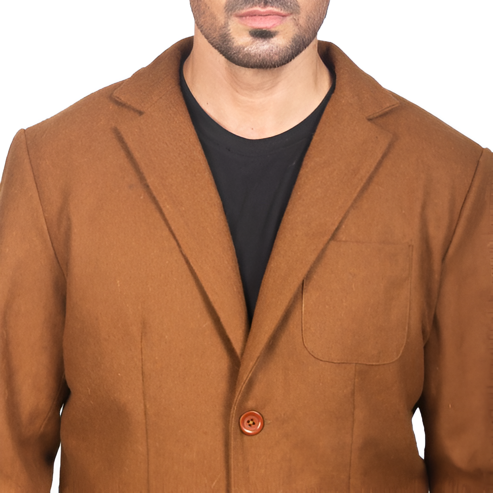 Men's Camel Brown Wool Blazer