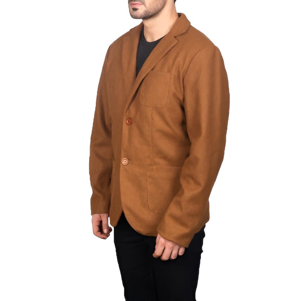 Men's Camel Brown Wool Blazer