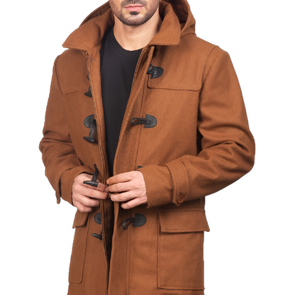 Men's Camel Brown Duffle Coat