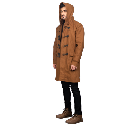 Men's Camel Brown Duffle Coat