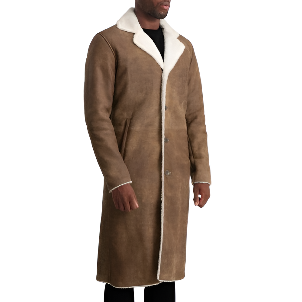 Brown Shearling-Lined Coat