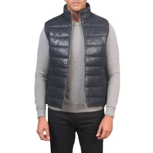 Men's Navy Blue Puffer Vest