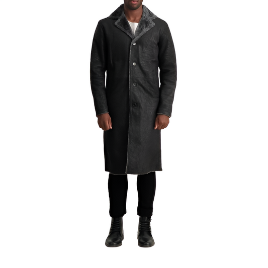 Black Shearling-Lined Coat