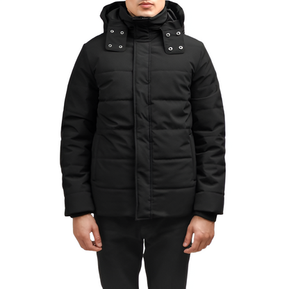 Men's Black Hooded Puffer Jacket