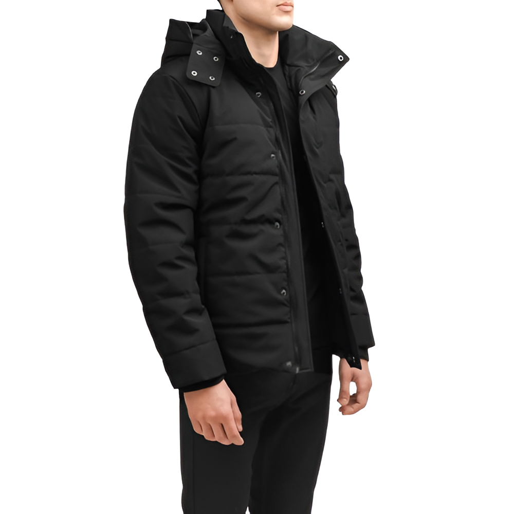 Men's Black Hooded Puffer Jacket