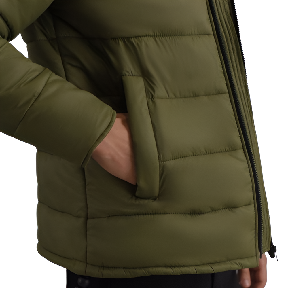 Men's Olive Green Hooded Puffer Jacket