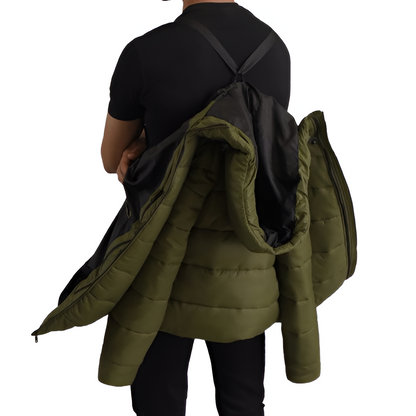 Men's Olive Green Hooded Puffer Jacket