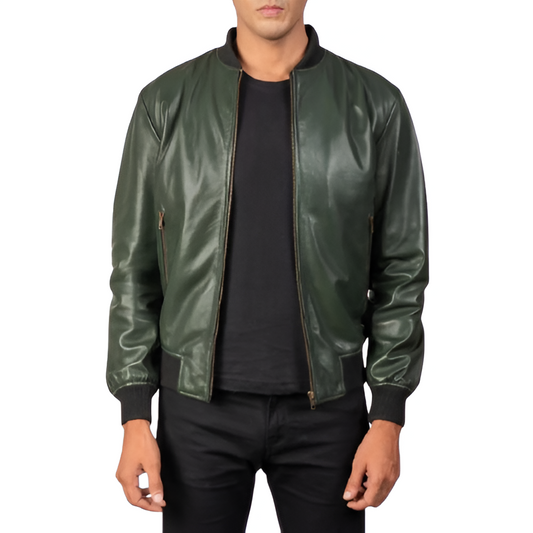 Genuine Leather Bomber Jacket