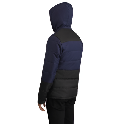 Men's Navy & Black Multi-Pocket Hooded Jacket