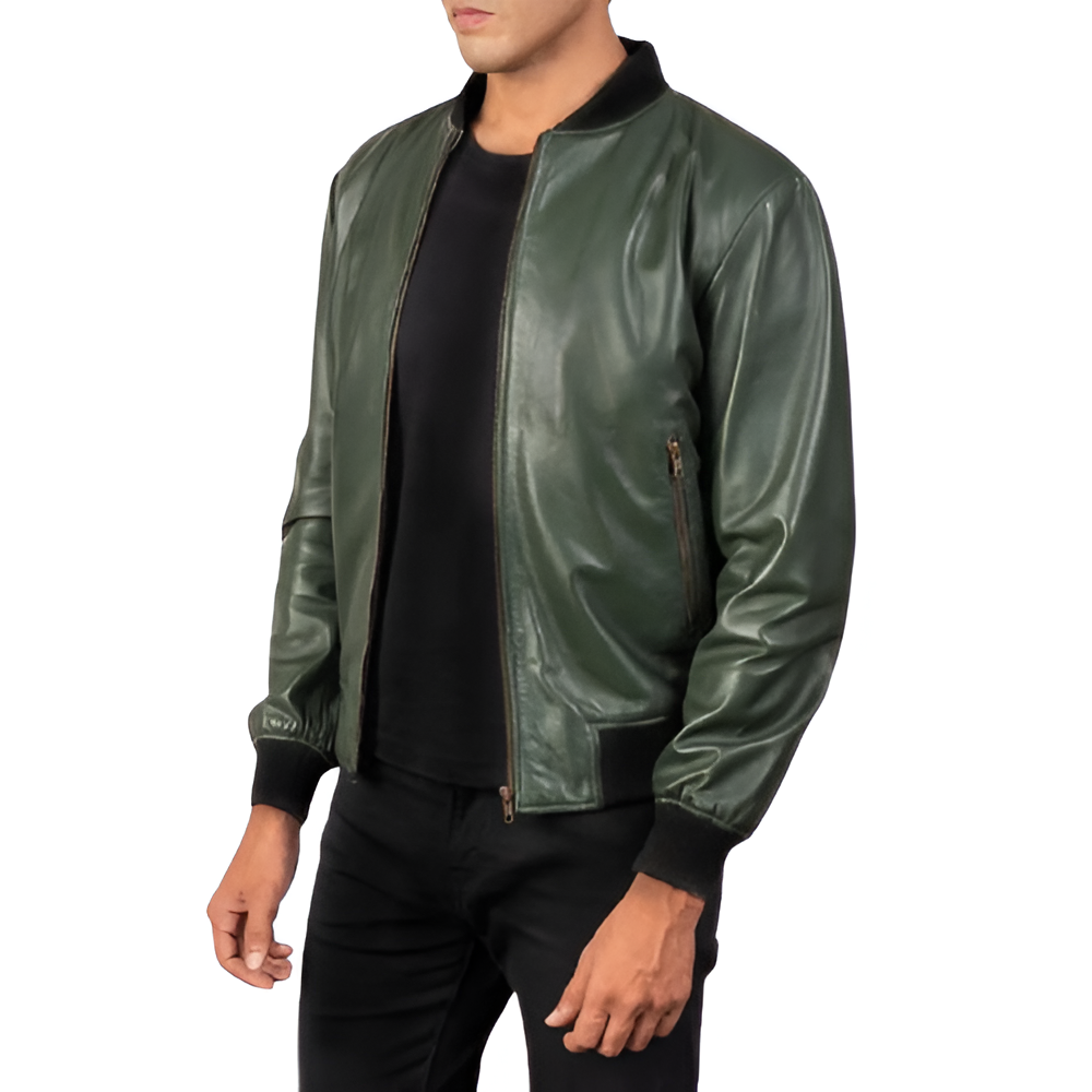 Genuine Leather Bomber Jacket