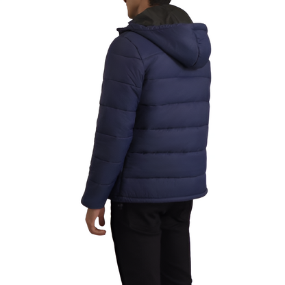 Men's Navy Blue Hooded Puffer Jacket