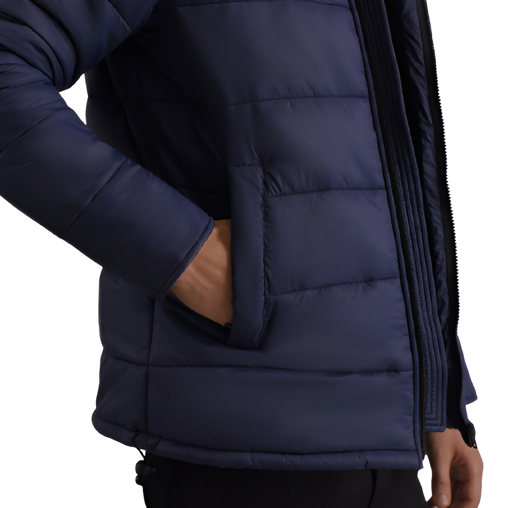 Men's Navy Blue Hooded Puffer Jacket