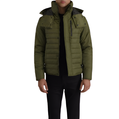 Men's Olive Green Quilted Jacket