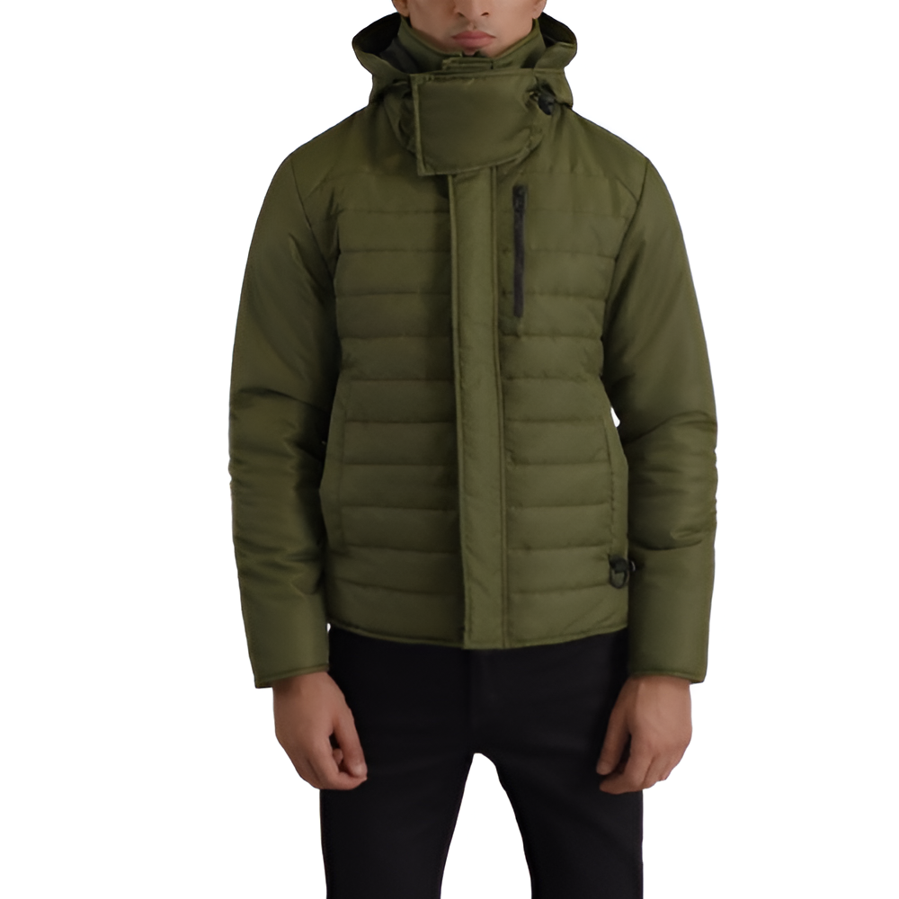 Men's Olive Green Quilted Jacket