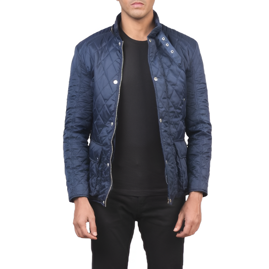 Men's Navy Blue Quilted Jacket