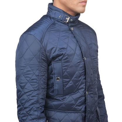 Men's Navy Blue Quilted Jacket