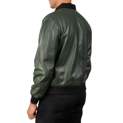 Genuine Leather Bomber Jacket