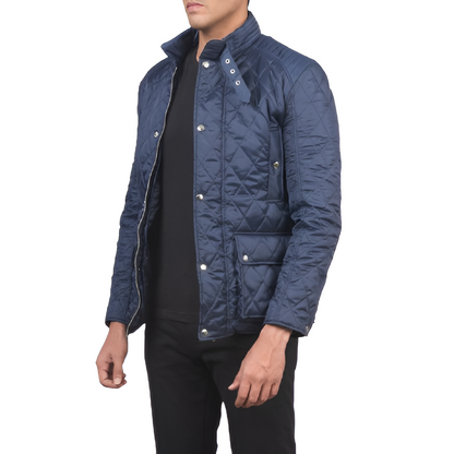 Men's Navy Blue Quilted Jacket