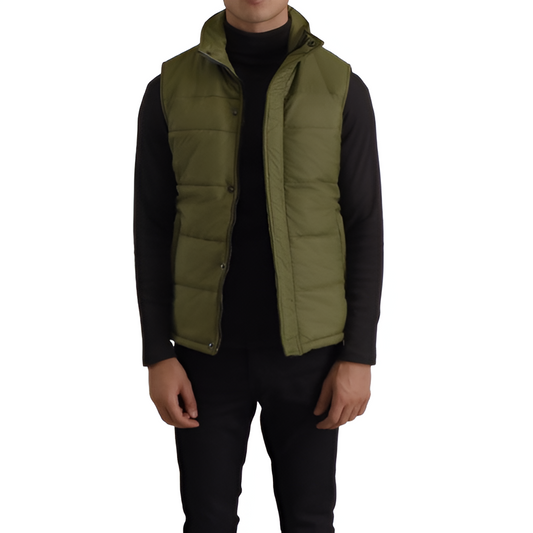 Men's Olive Green Puffer Vest