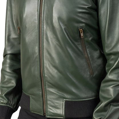 Genuine Leather Bomber Jacket