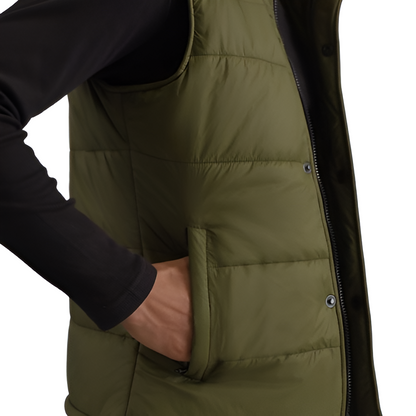 Men's Olive Green Puffer Vest