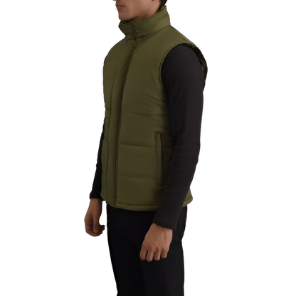 Men's Olive Green Puffer Vest