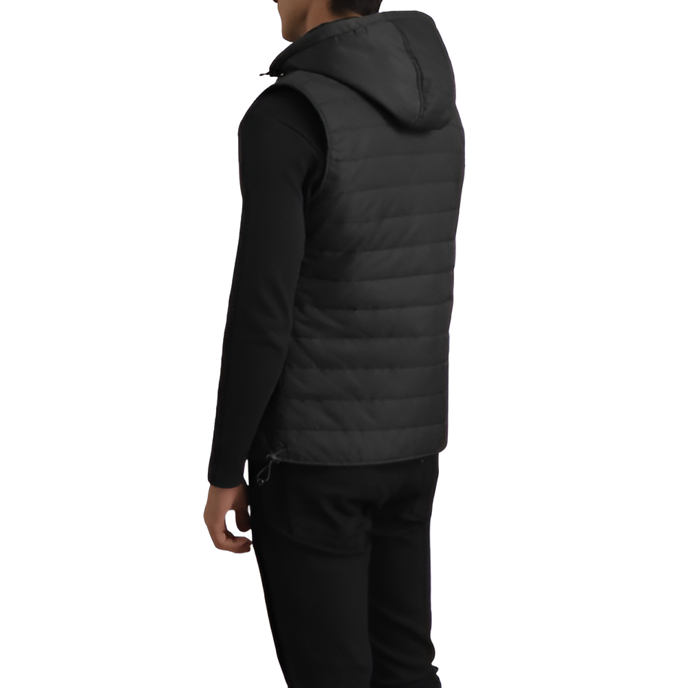 Men's Black Hooded Puffer Vest