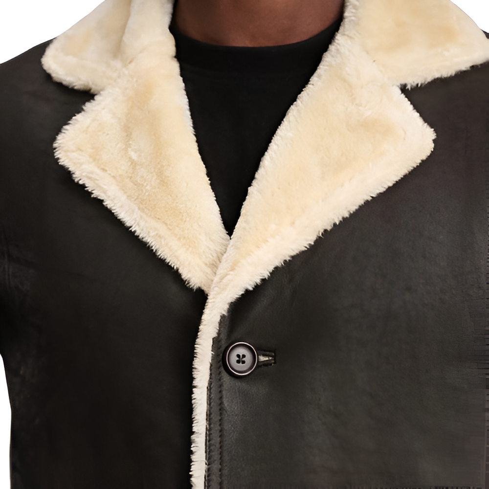 Brown Shearling-Lined Coat