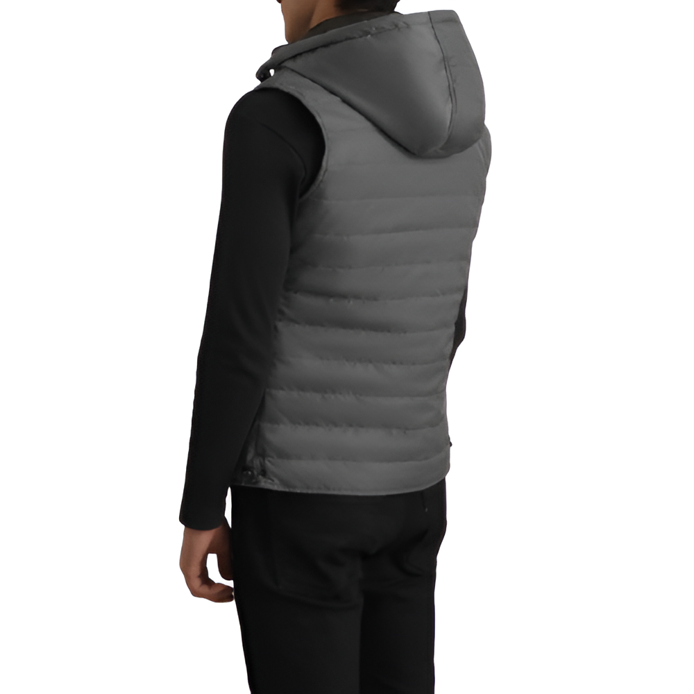 Men's Grey Hooded Puffer Vest