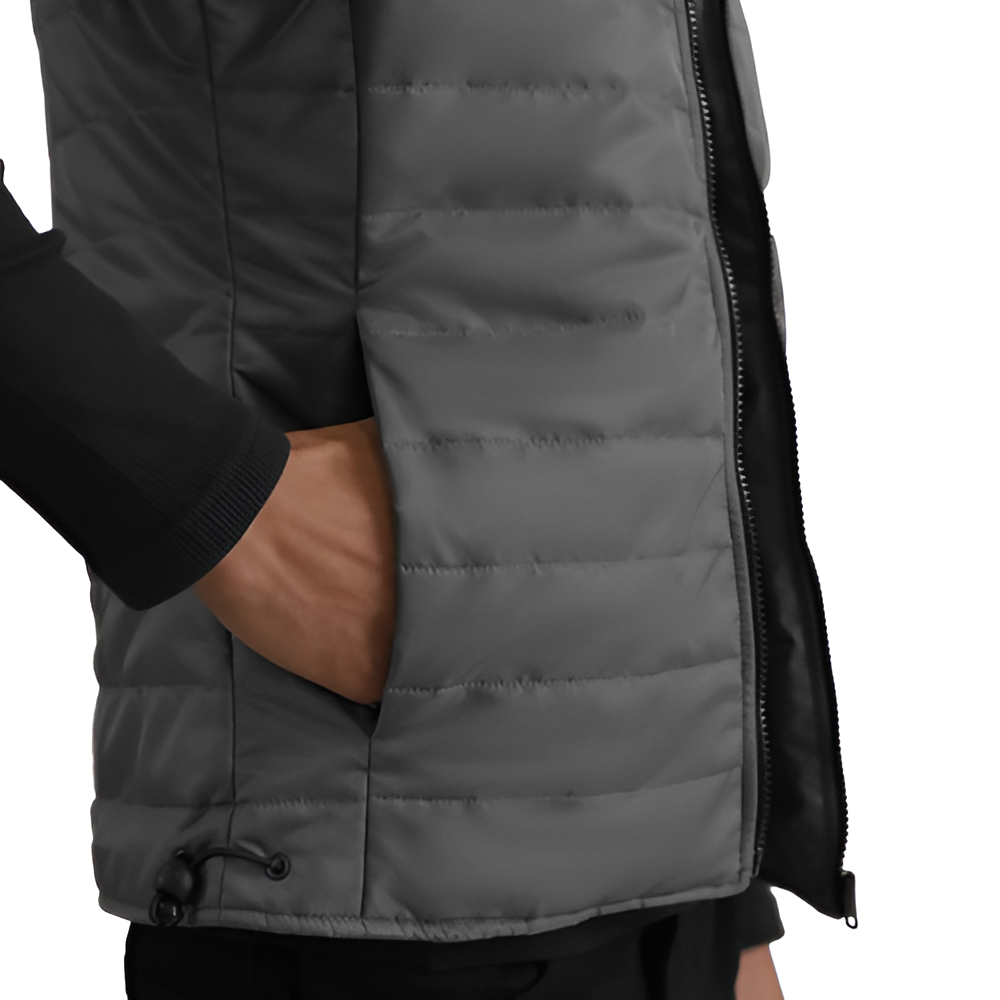 Men's Grey Hooded Puffer Vest