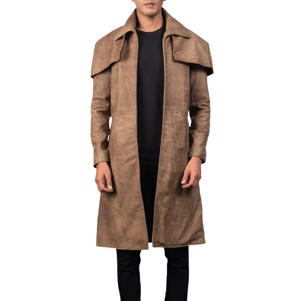 Men's Camel Suede Overcoat