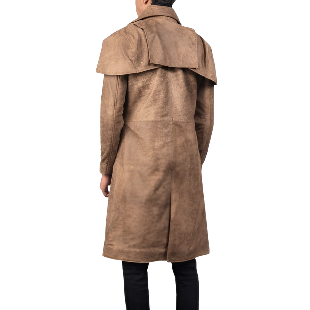 Men's Camel Suede Overcoat