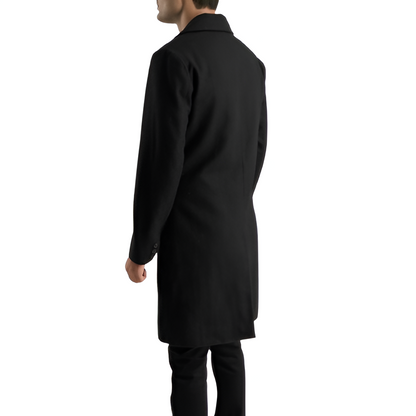 Men's Black Double-Breasted Trench Coat