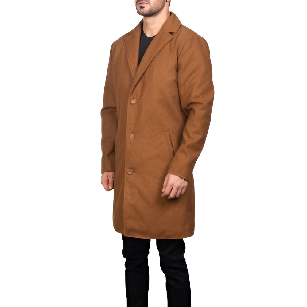 Men's Classic Camel Wool Coat