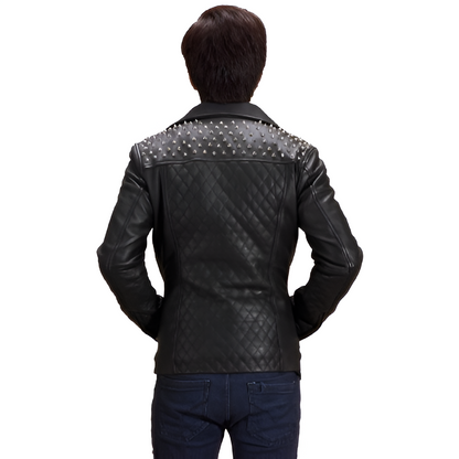 Men's Studded Black Leather Jacket