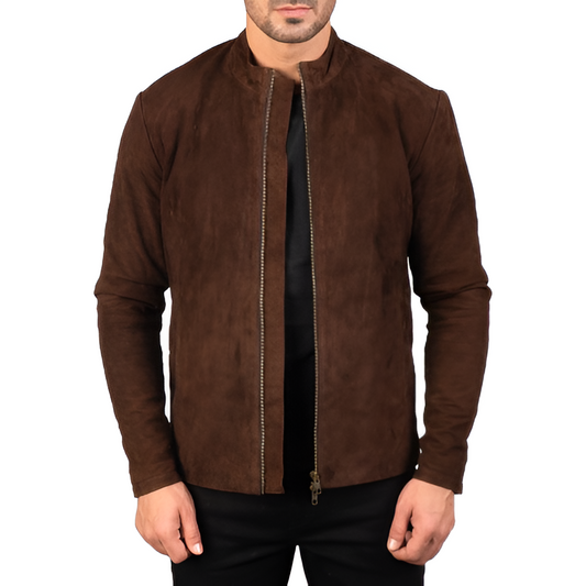 Men's Brown Suede Leather Jacket