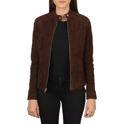 Brown Suede Leather Jacket