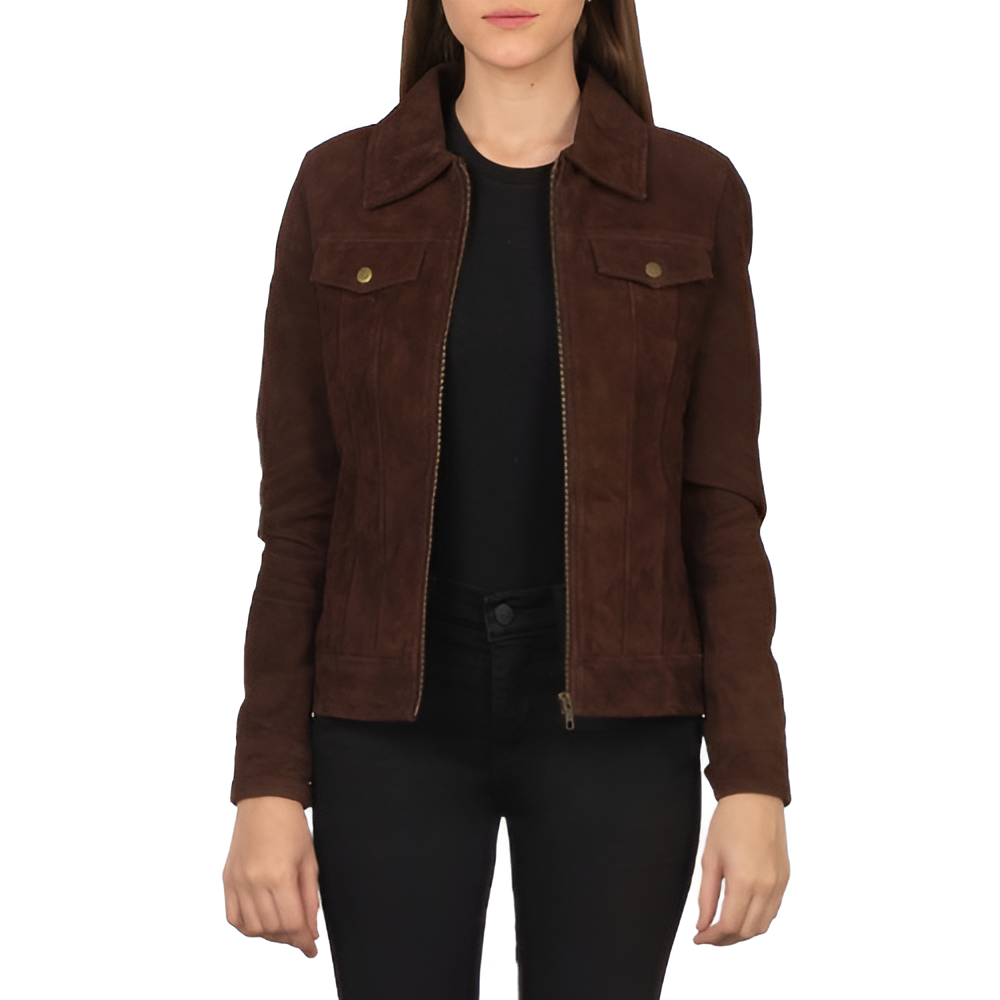 Brown Suede Leather Jacket