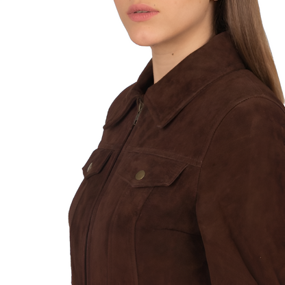 Brown Suede Leather Jacket